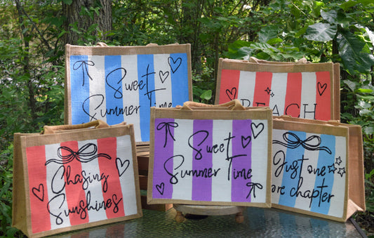 Summer Hand Painted Jute Bags