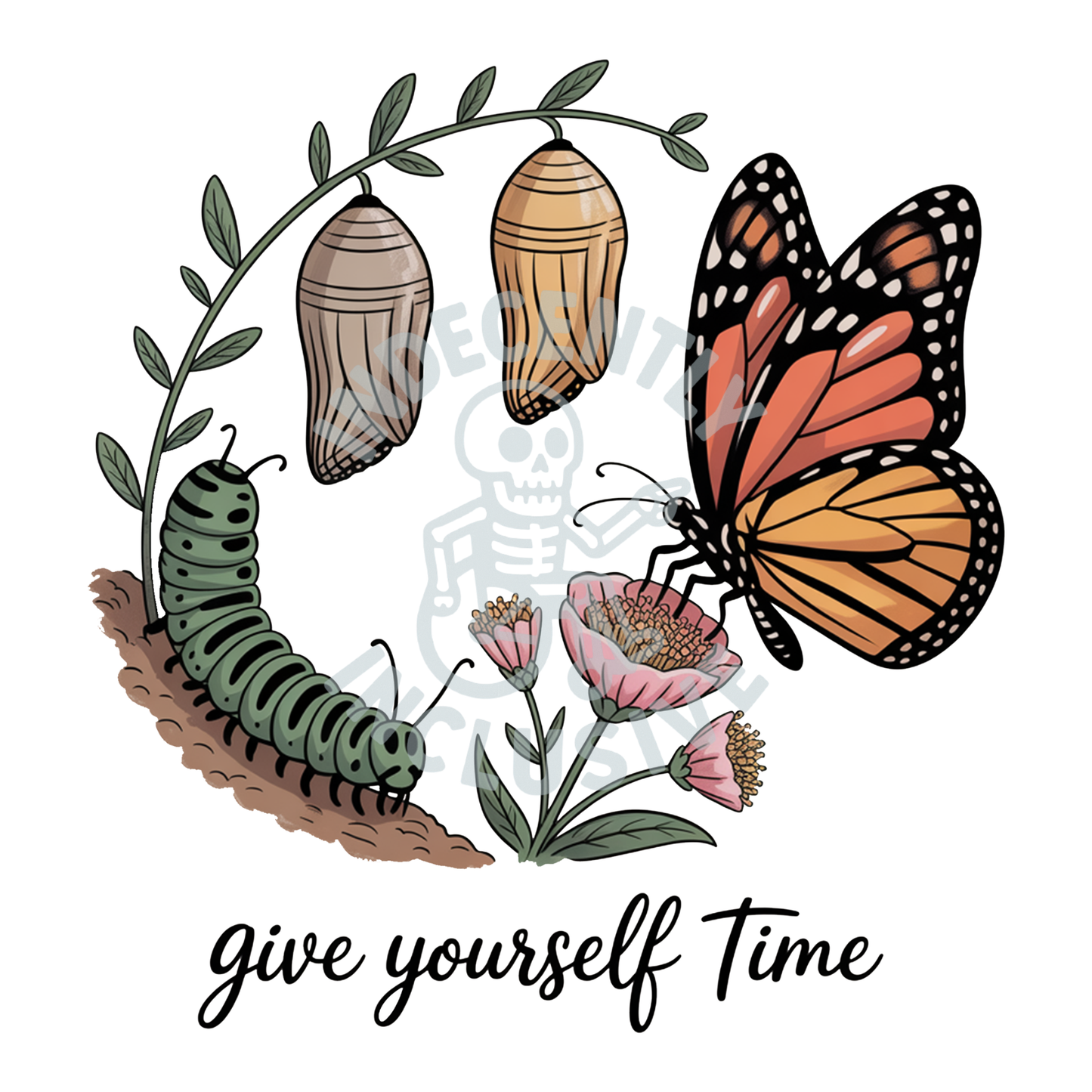 Give Yourself Time Butterfly DTF Print