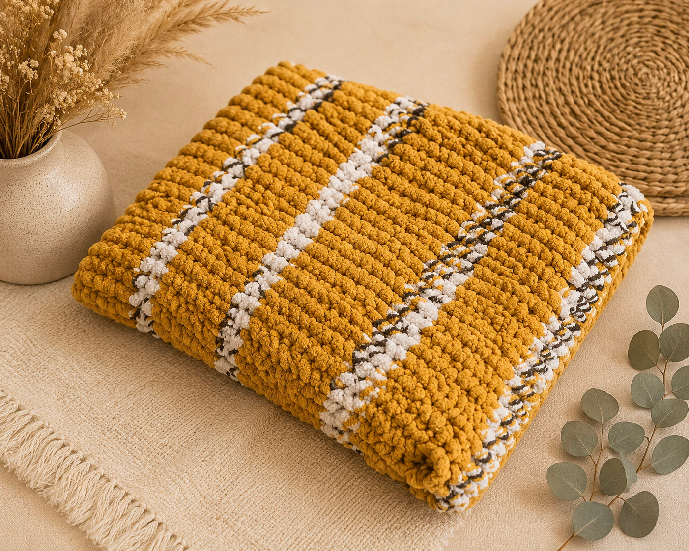 Chunky Hand-Knit Blanket